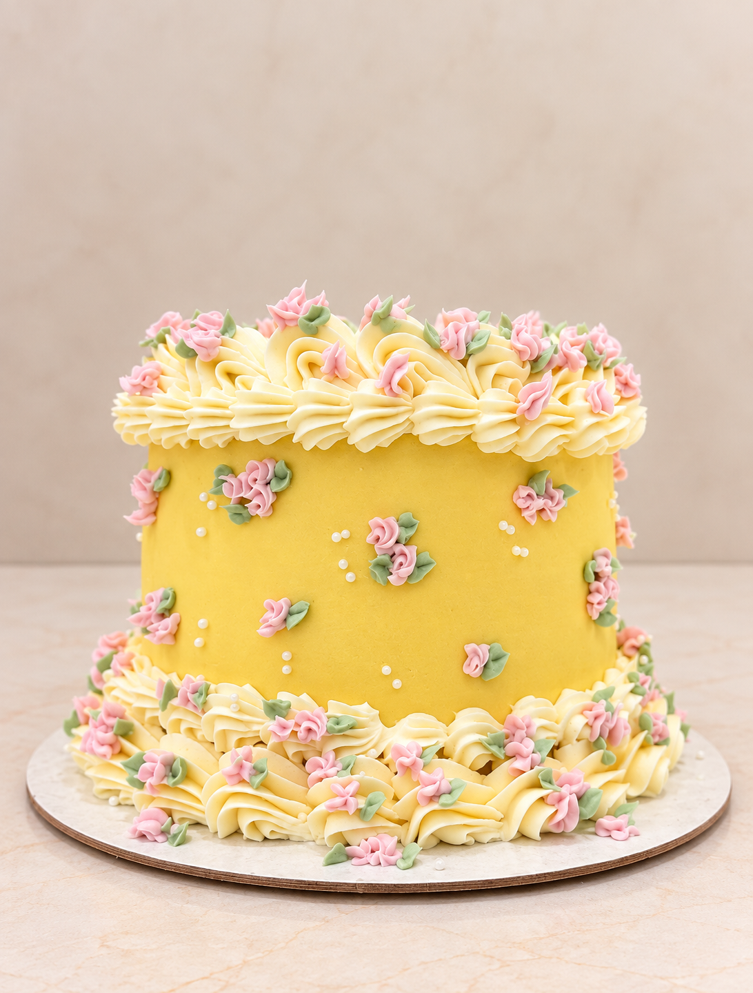 Yellow Floral 40th Birthday Cake thumbnail 4